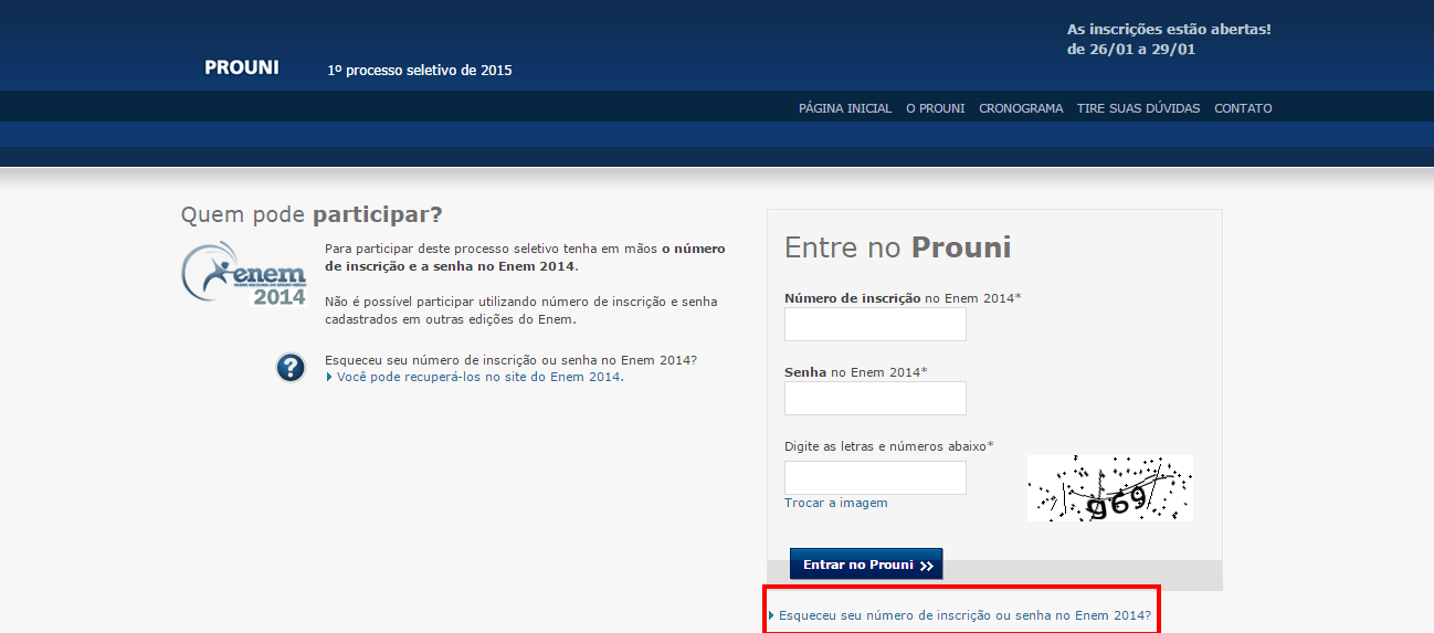 Inscrição Prouni - Blog do Enem