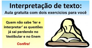 interpretação de texto destacada