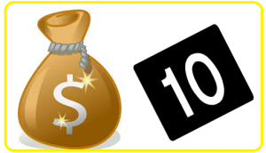 10 + saco de dinheiro