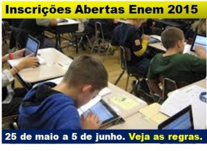 inscrições enem 2015