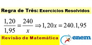 regra de três exercícios resolvidos