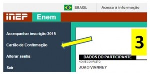 seta cartão de confirmação