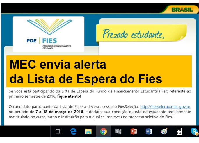 Fies - alerta lista de espera