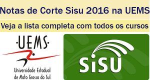 notas de corte sisu 2016 na uems