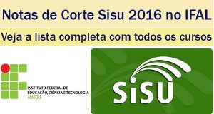 notas de corte sisu 2016 no ifal