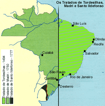 O Tratado de Tordesilhas antecede à Descoberta do Brasil