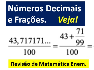 FRAÇÃO, COMO TRANSFORMAR FRAÇÃO EM NÚMERO DECIMAL e vice - versa, \Prof.  Gis/