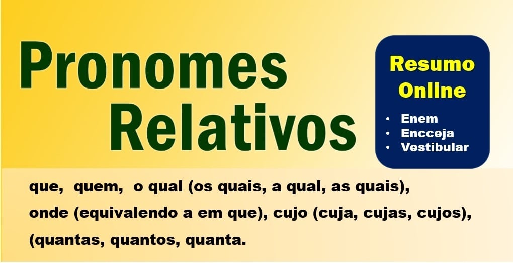 Uso do pronome relativo que - Português