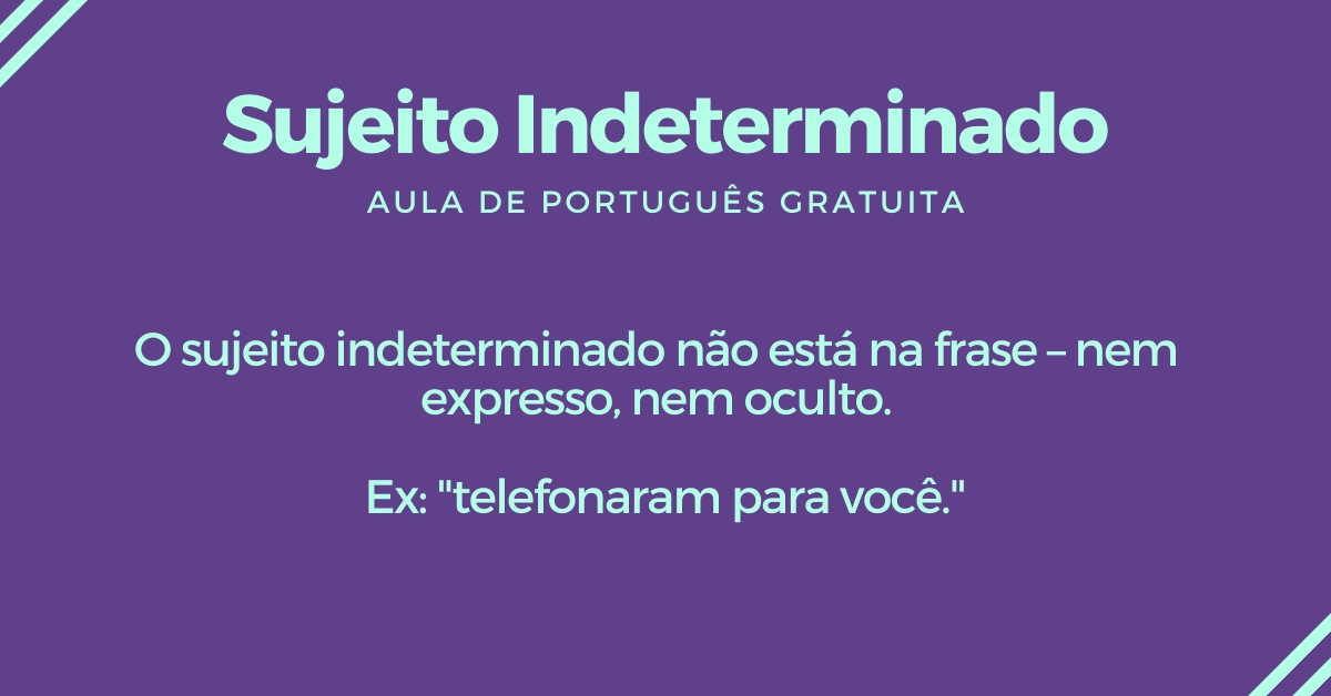 Oração Com Sujeito Indeterminado - SOLOLEARN