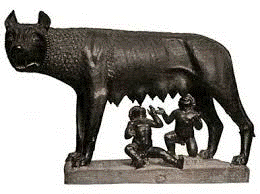 Rômulo e Remo mamando na Loba - o Mito de Roma