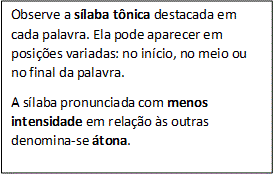 sílabas tônicas