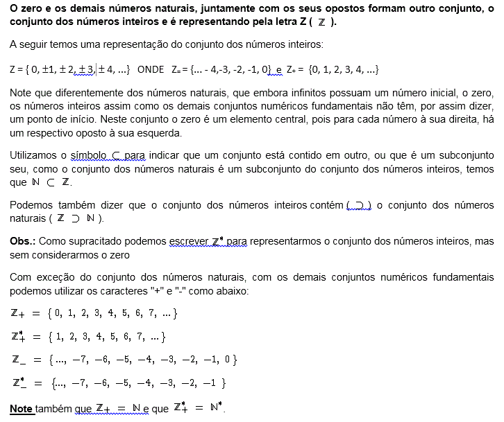 Quiz - Operações fundamentais com números inteiros - 7º ano