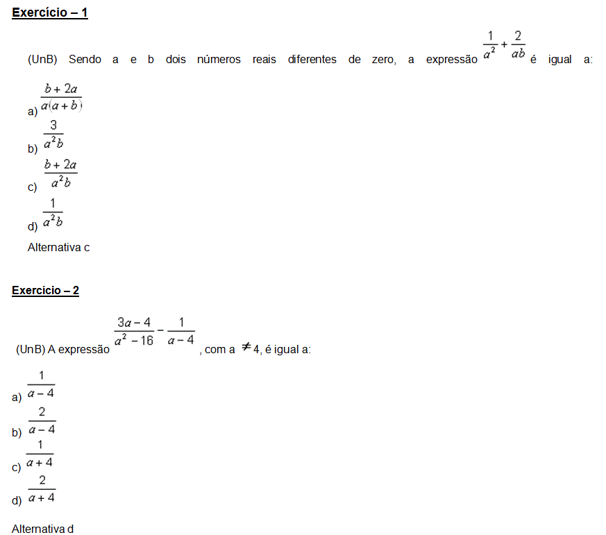 SIMPLIFICANDO FRAÇÕES ALGÉBRICAS 