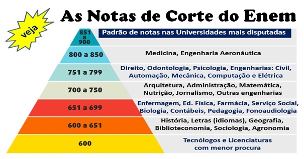 Resultado de imagem para ranking de notas de corte enem"