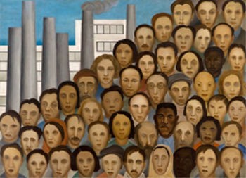 Operários, 1933, óleo sobre tela, 150x205 cm, (P122). Tarsila do Amaral