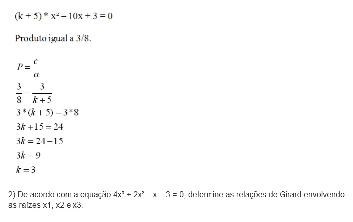 Equação do 2º grau soma e produto