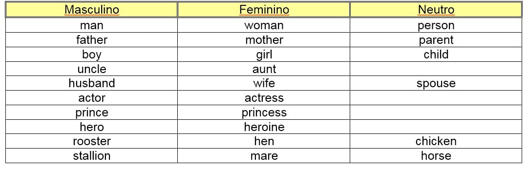 Gênero do substantivo em inglês - Mundo Educação