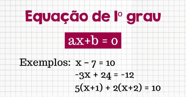 Exercícios sobre equações do 1º grau