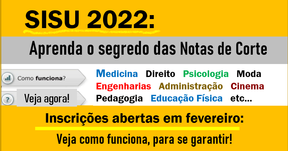 Rede Enem - As Notas e Corte do Enem > Veja os pontos que você precisa para  'passar' no Sisu, Prouni e Fies no Simulador de Notas de Corte. Medicina,  Direito, Psicologia