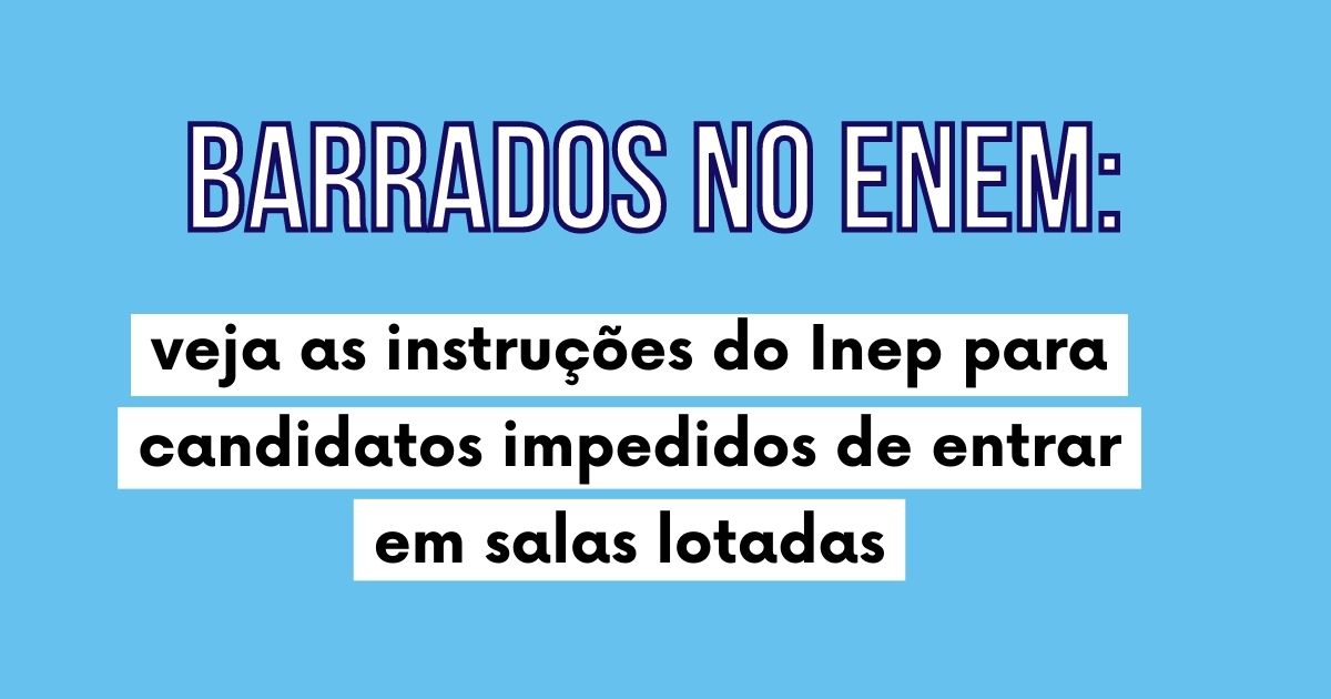INEP: barrados no Enem podem fazer provas deste domingo