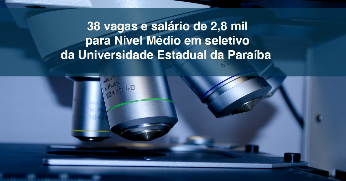 Paraíba: seletivo com salário até 3.5 mil e 44 vagas para níveis Médio e Superior