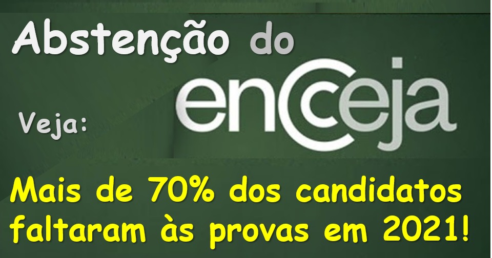 Abstenção do Encceja supera 70% nas provas de 2021