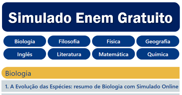 Biologia questoes treinar enem, Exercícios Biologia