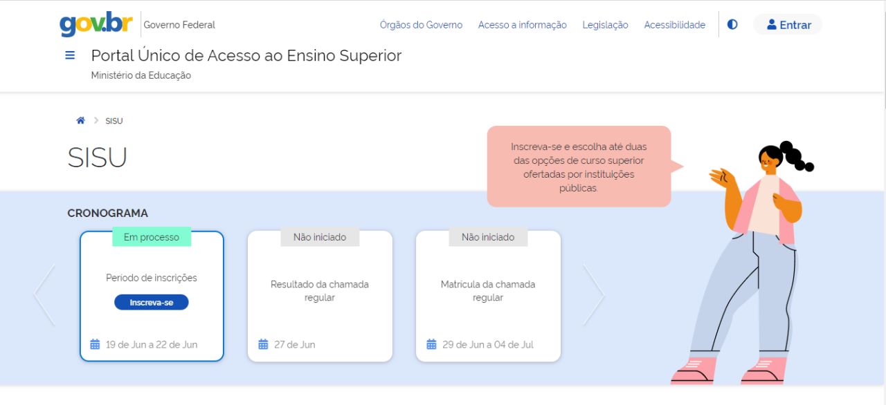 Inscrições Sisu 2023, cronograma, como se inscrever