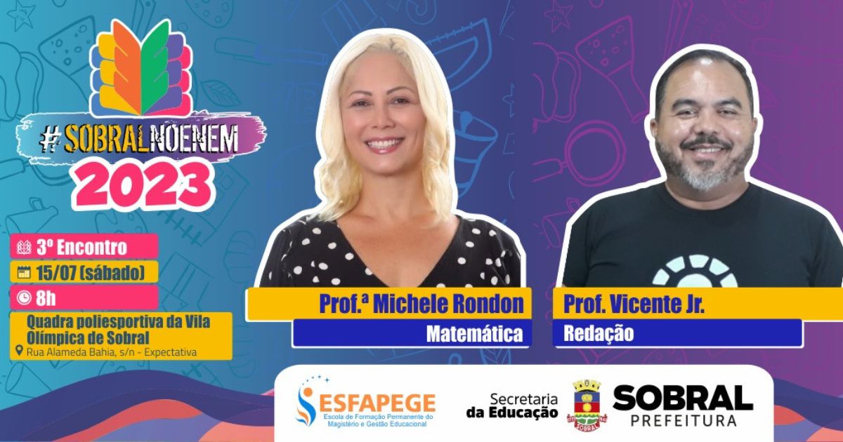 #SobralnoEnem 2023: programação deste sábado tem aulas de Matemática e Redação