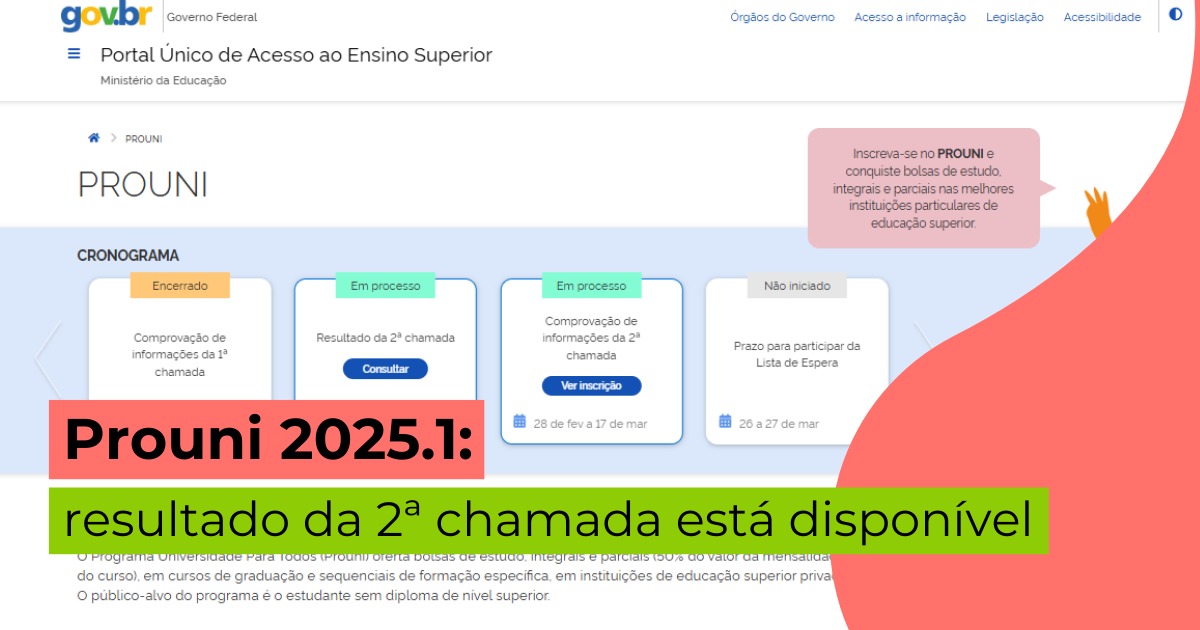 Prouni 2025: confira o resultado da segunda chamada