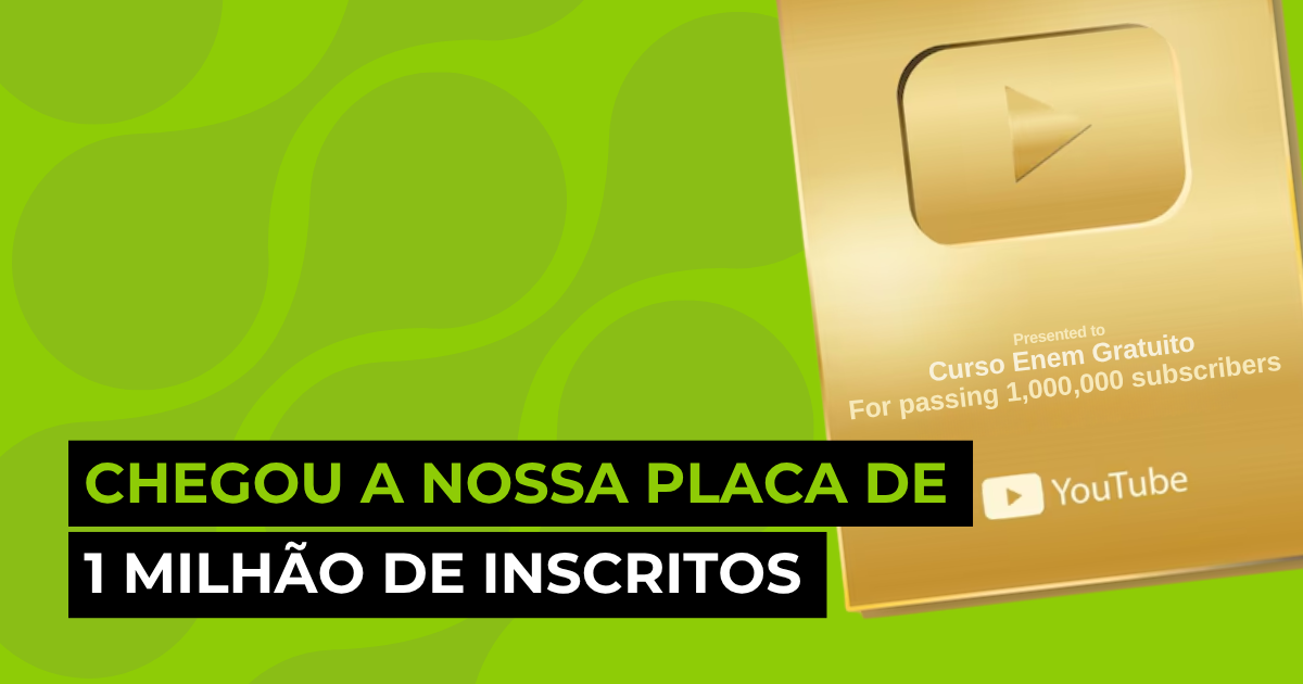 CHEGOU A NOSSA PLACA DE 1 MILHÃO DE INSCRITOS