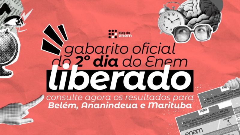Gabaritos do 2º dia do Enem do Pará estão no ar: veja como acessar aqui!