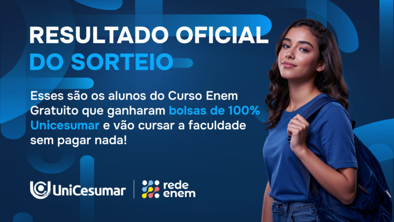 Confira os ganhadores do sorteio a 5 bolsas integrais UniCesumar!