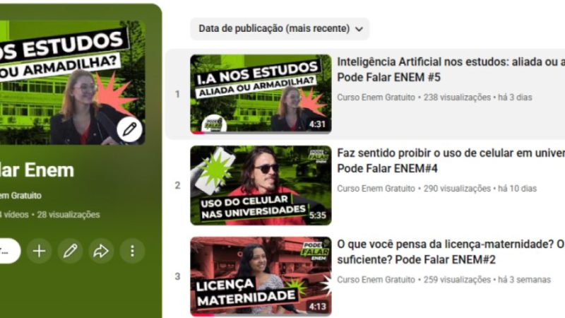 Conheça p Pode Falar Enem: novo quadro do Curso Enem Gratuito